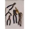 Image 4 : Various Tools - Pliers, Rivet Gun, Knife Stone, Vise Grips, Adjustable Wrenches