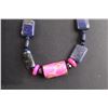 Image 2 : Dyed Pink and Blue Lapis Lazuli Necklace - 17"