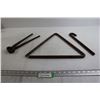 Image 1 : (3) Carbon Steel Objects - Triangle w/ Striker and Tool