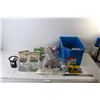 Image 1 : Various Hardware - Screws, Corner Braces, Duct Seal etc. w/ Rubbermaid Pail