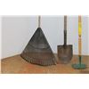 Image 2 : *Gardening Tools - Long Handled Spade Shovel, Hoe, Rake & Leaf Rake