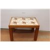 Image 1 : *Wooden Table w/Inlaid Tiles (26"w x 18"d x 18"h)