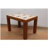 Image 3 : *Wooden Table w/Inlaid Tiles (26"w x 18"d x 18"h)