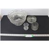 Image 1 : Large Glass Bowl, Small Glass Bowl, Sugar Bowl, Small Vase