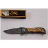 Image 2 : Browning Folding Liner Lock Knife, Damascus Look w/Wooden Scales