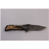 Image 4 : Browning Folding Liner Lock Knife, Damascus Look w/Wooden Scales