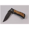 Image 6 : Browning Folding Liner Lock Knife, Damascus Look w/Wooden Scales
