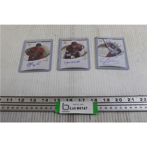 (3) Upper Deck Rookie Autographed Hockey Cards