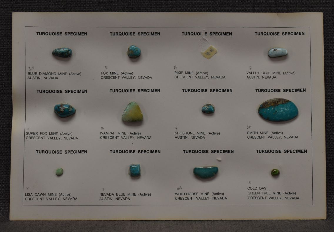 TURQUOISE SPECIMEN CHART - R. G. Munn Auction LLC