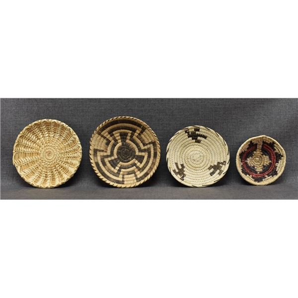 FOUR PAPAGO AND NAVAJO BASKETS
