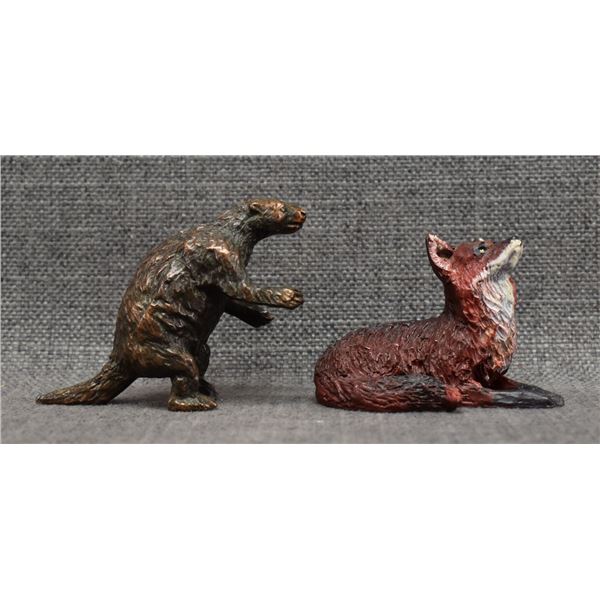 TWO BRONZE ANIMALS