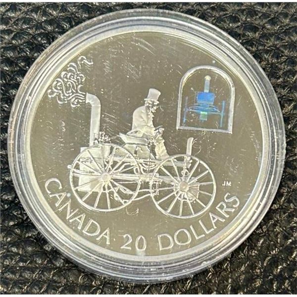 2000 Canada $20 Transportation Car - HS Taylor Steam Buggy Sterling Silver