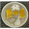 Image 1 : 2005 Canada Silver Dollar with 24kt Gold Plating.