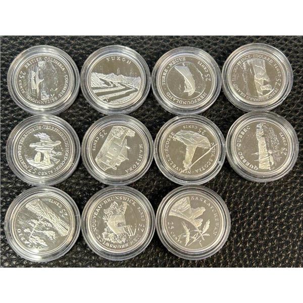 Lot of (11) 125th Anniversary of the Canadian Confederation .925 Silver 25c.