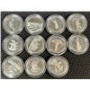 Image 1 : Lot of (11) 125th Anniversary of the Canadian Confederation .925 Silver 25c.