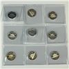 Image 1 : Lot of (9) Canada Proof Silver 5c. 1996-2004.