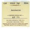 Image 3 : 2002p Canada 50 Cents. MS64. Ascension. ICCS.