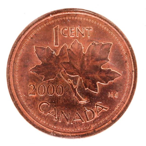 2000 Canada 1 Cent. MS64. Red. ICCS.