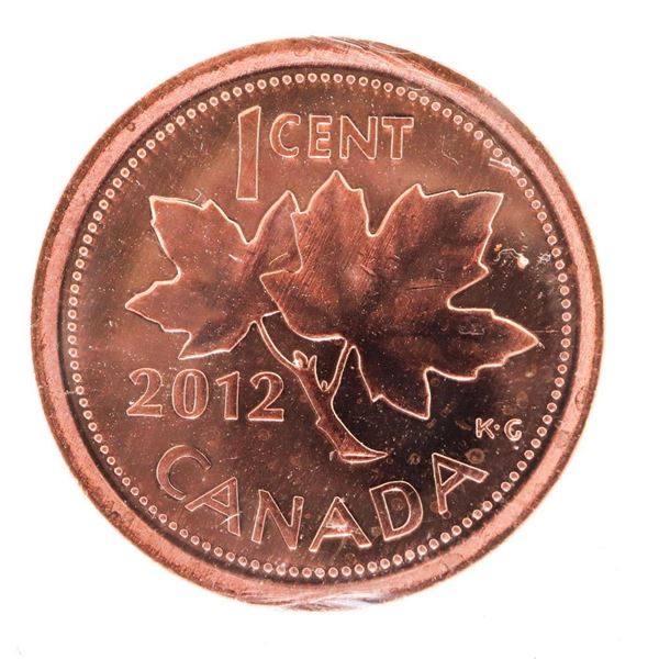 2012 Canada 1 Cent. MS-64. Non Magnetic; Red. ICCS.