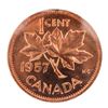 Image 1 : 1957 Canada 1 Cent. MS-64. Hanging 7; Red. ICCS.