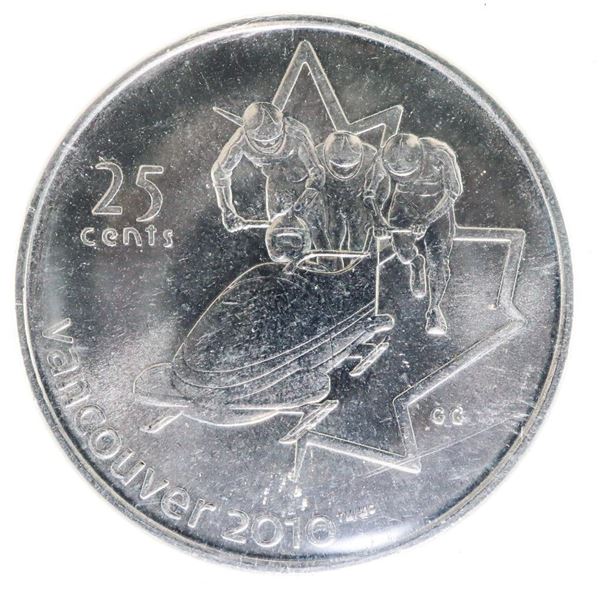 2008 Canada 25 Cents. MS64. Bobsleigh. ICCS.