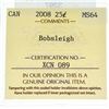 Image 3 : 2008 Canada 25 Cents. MS64. Bobsleigh. ICCS.