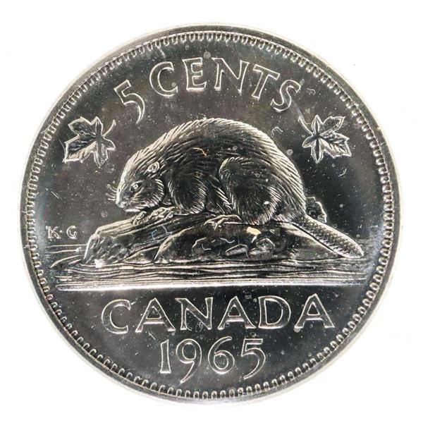 1965 Canada 5 Cents. MS-60. ICCS.