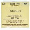 Image 3 : 2001P Canada 10 Cents. MS64. Volunteers. ICCS.