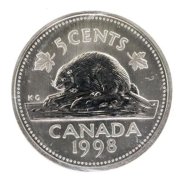 1998 Canada 5 Cents. SP65. ICCS.