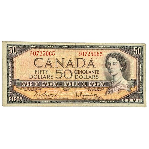 Bank Of Canada 1954 $50 - Modified Portrait.
