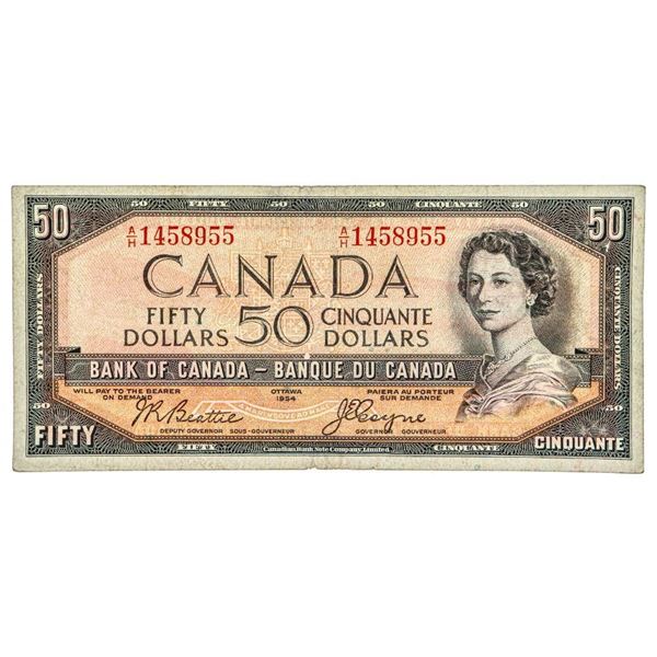 Bank Of Canada 1954 $50 Devils Face.