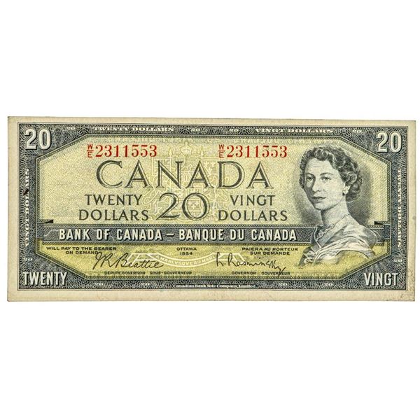 Bank Of Canada 1954 $20 - Modified Portrait.