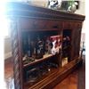 Image 4 : Hard Wood Bar with Marble Top & Carved Accent Edge 67w x 20d x 42h Contents Not Included