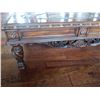 Image 2 : Unique Hard Wood Carved Design Coffee Table w/ Marble Inlay  Solid Wood  Like New