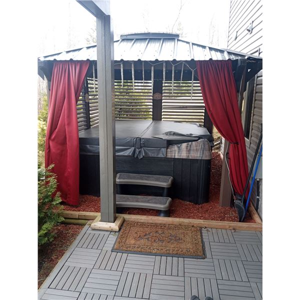 Tide 42 Dynasty Like New Hot Tub & Solid Aluminum Canteburry 9 x 9 Gazebo