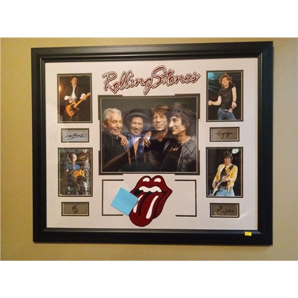 Rolling Stones Autograph Framed & Signed Picture  Collector Approved  34w x 29h