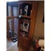 Image 2 : Solid Wood Bookcase w/ 2glass cupboards 77h