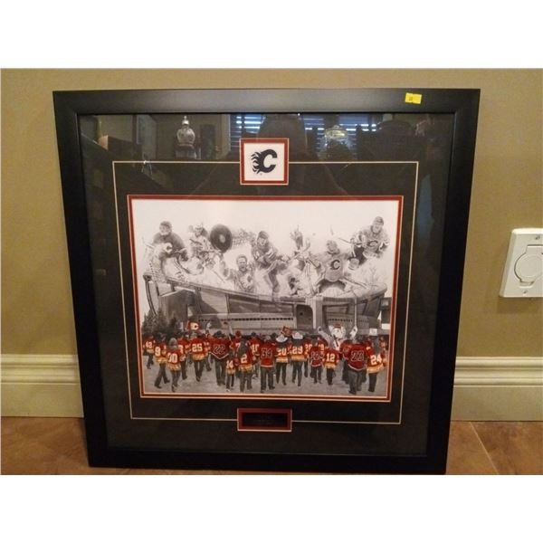 Limited Edition -A Sea of Red Calgary Flames Celebration Framed Print 807/1980   24 x 24