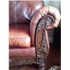 Image 2 : Ashley Limited Edition Brown Love Seat W/Carved Wooden Base 68w x 38d x 42h