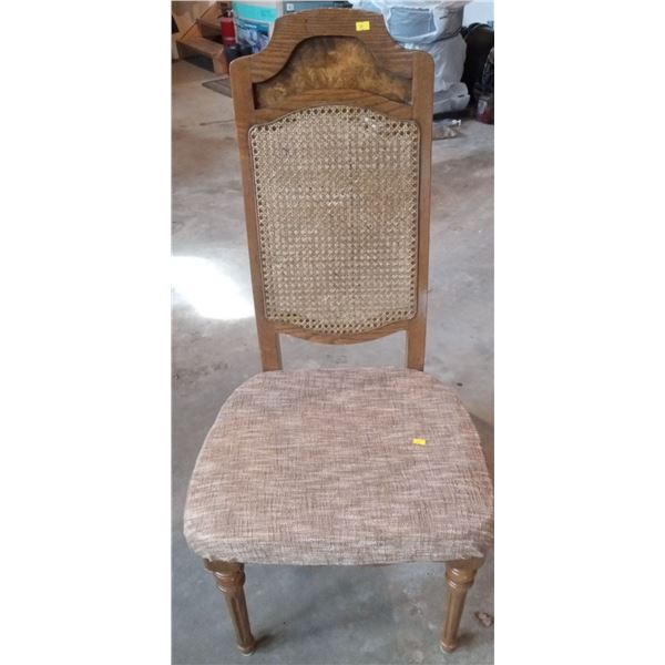 Six Mid-Century Modern Padded/ Wooden Vintage Chairs x 6   44" tall