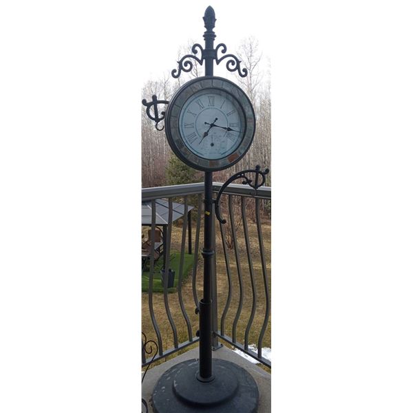 Costco Tall Standing Patio Plant Hanging Clock  74" tall