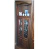 Image 1 : Tall Wooden & Glass Corner Display Cabinet w/ Light (matches Lot#48!)