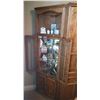 Image 2 : Tall Wooden & Glass Corner Display Cabinet w/ Light (matches Lot#48!)