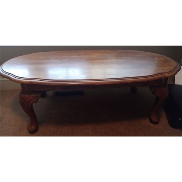 Oval Wooden Coffee Table 47w x 24d x15h
