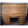 Image 1 : Vintage Wooden Rolltop Large Desk 59w x 24d x 59h