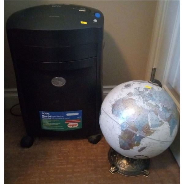 Royal Micro Cut Paper Shredder  mc9 &  Repogle World Globe