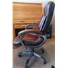 Image 2 : Brown Leather Office Chair On Wheels 47" tall