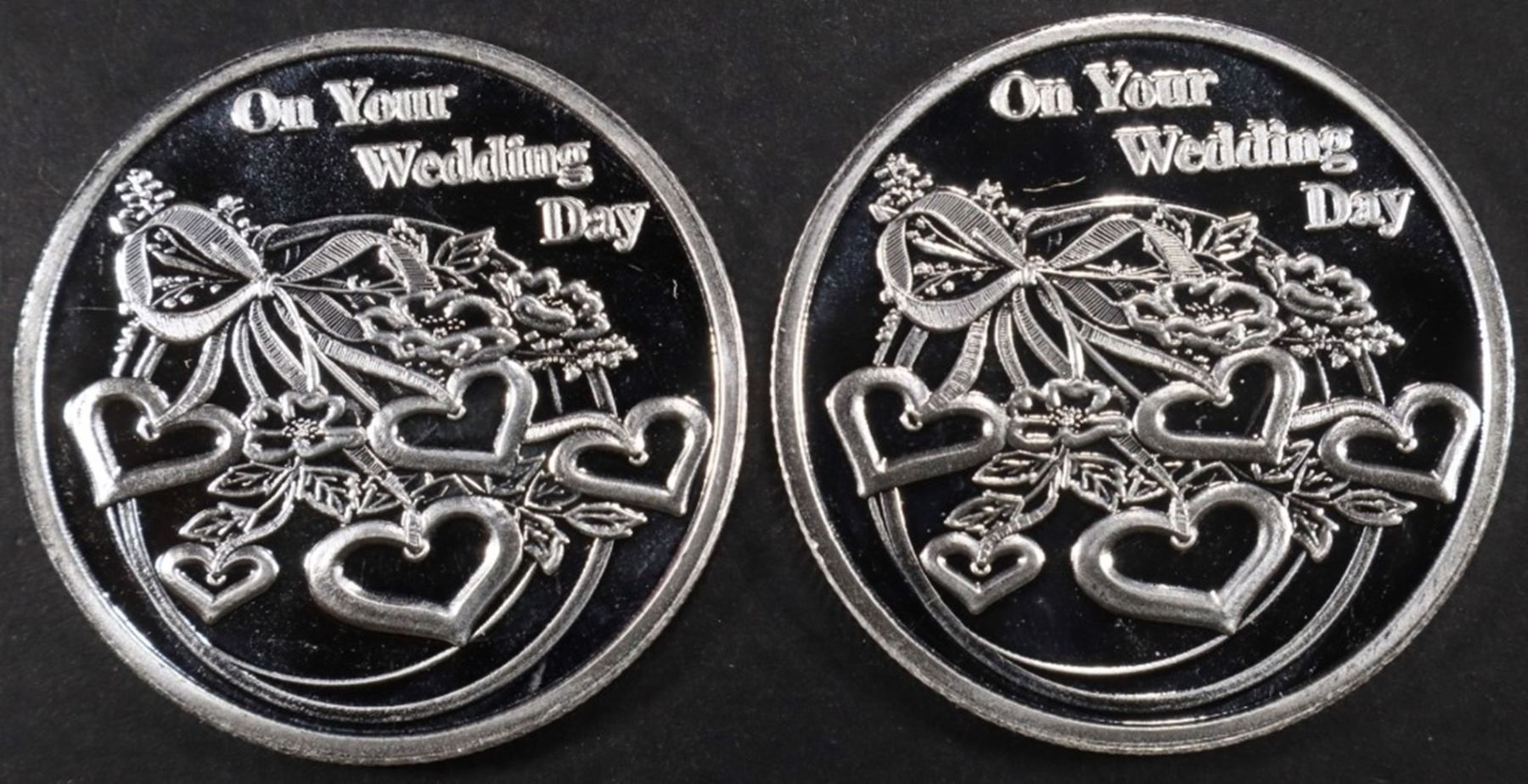 Wedding Silver Rounds (2) 1 OZ .999 SILV 2024 ON YOUR WEDDING DAY ROUNDS