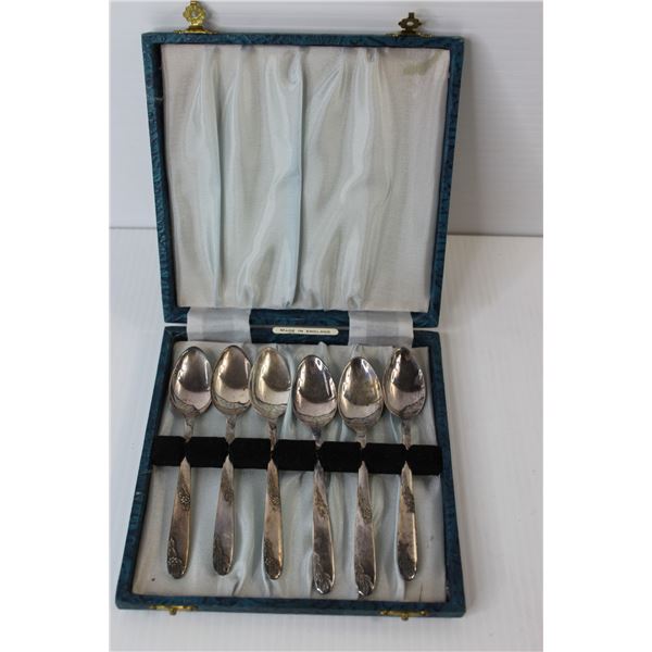 Set of Six Small Spoons In Case