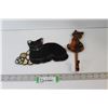 Image 1 : (2) Stained Glass Cat Ornaments